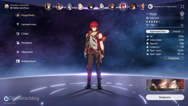 Характеристики Луки