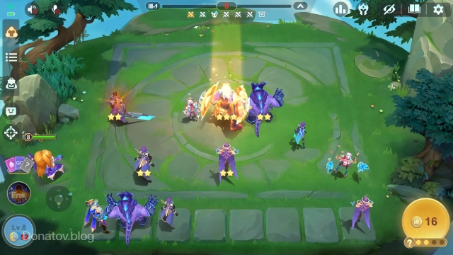 Пример состава с разными синергиями под командованием Гвиневры в Magic Chess: Go Go