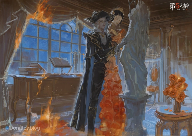 Официальная иллюстрация с персонажем Wax Artist в Identity V