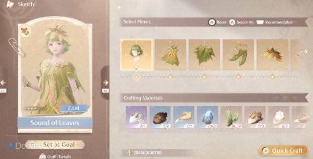 Скетч Sound of Leaves в Infinity Nikki