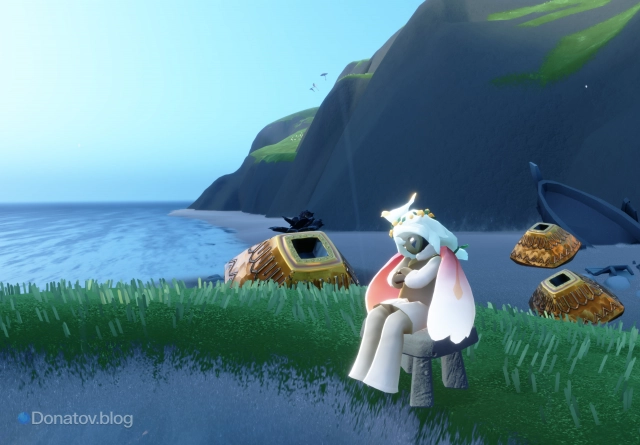 Ребёнок света спит у загрязнённого гейзера