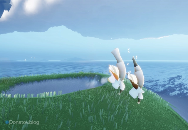 Игроки около загрязнённого гейзера на Островах укрытия