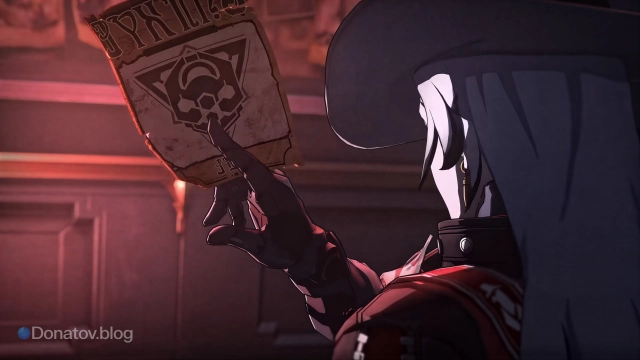 Киборг разглядывает плакат