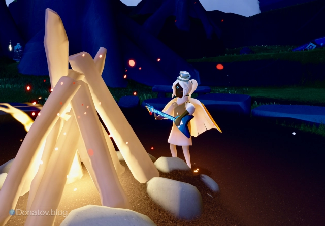 Игроки проводят время у костра в Sky