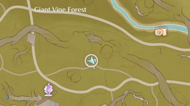 Расположение игры Giant Vine Forest Camp