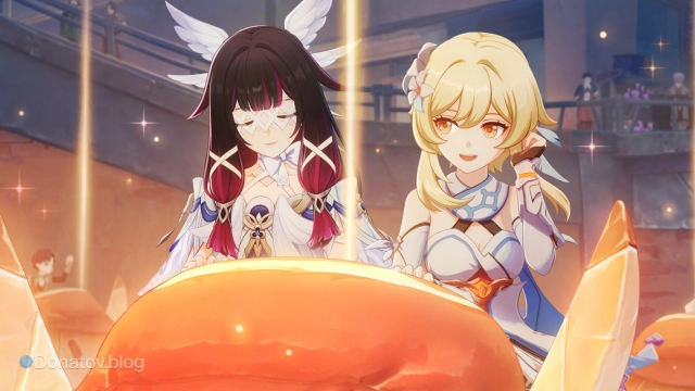 Коломбина и Путешественник на аттракционе