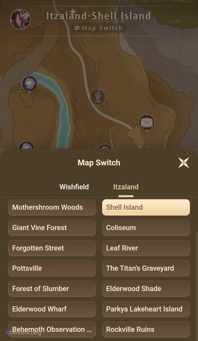 Официальная карта региона Itzaland в Infinity Nikki