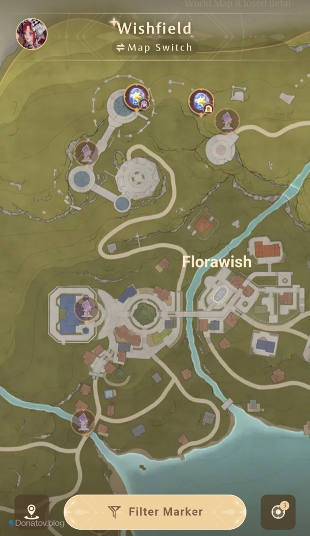 Wishfield Map для Infinity Nikki