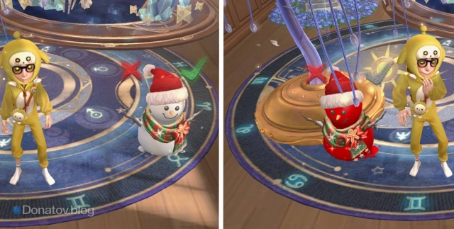 Снеговик не хочет стоять рядом с другой мебелью, но зато уютно расположился на ковре