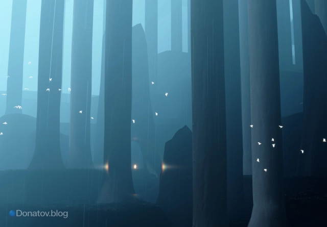 Дерево с проходом на локации у храма в Тайном лесу