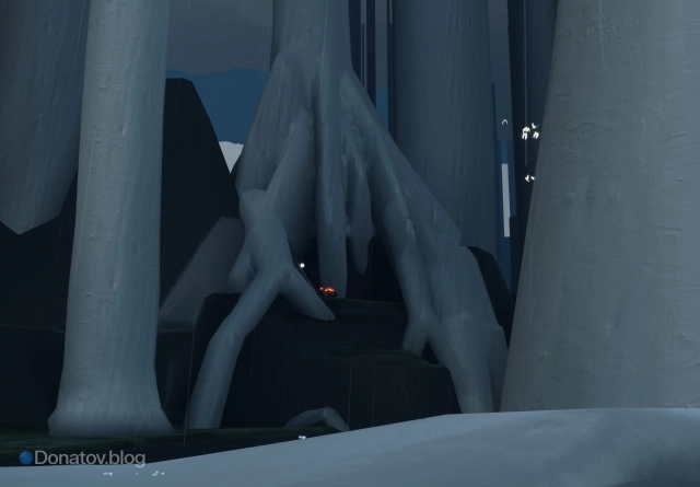 Корни, скрывающие проход к Высокой поляне в Тайном лесу