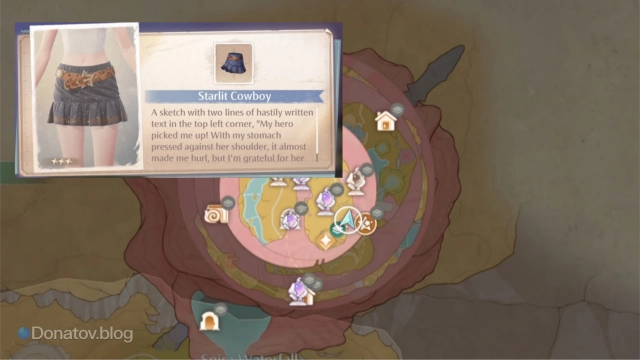 Расположение юбки Starlit Cowboy в Infinity Nikki