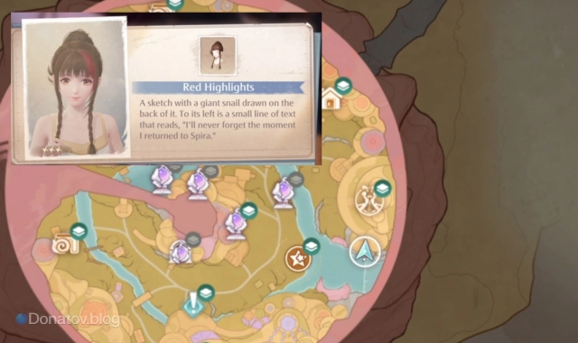 Расположение причёски Red Highlights в Infinity Nikki