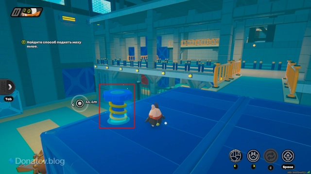 Механизм для починки лифта (сам лифт внизу)