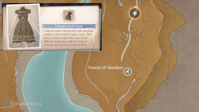 Где искать платье Unexpected Fame в Infinity Nikki