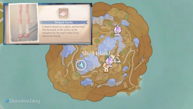 Местоположение носков Striped Socks в Infinity Nikki