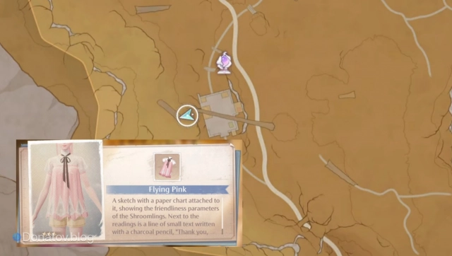 Расположение блузы Flying Pink в Infinity Nikki