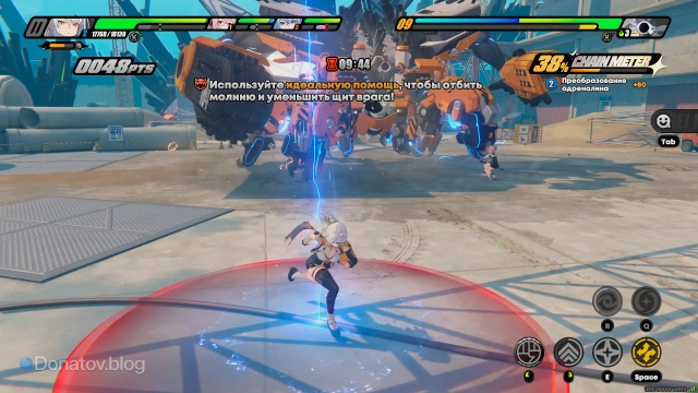 Момент для перенаправления молнии в робота