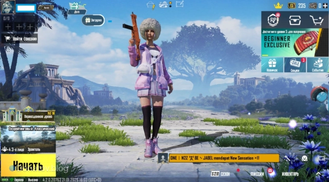 Кнопка профиля в PUBG Mobile