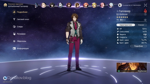 Галлахер с подходящими характеристиками