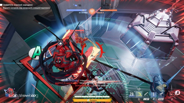 Пример игры за Дэдпула-«Защитника» в командном сражении