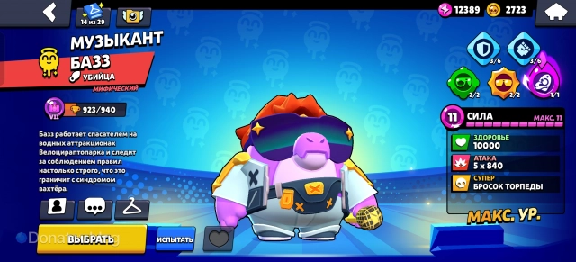 Персонаж с одиннадцатым уровнем силы