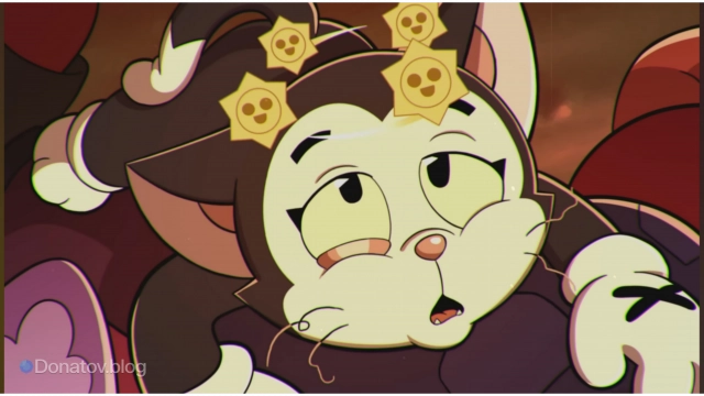 Кит в стиле старых мультфильмов