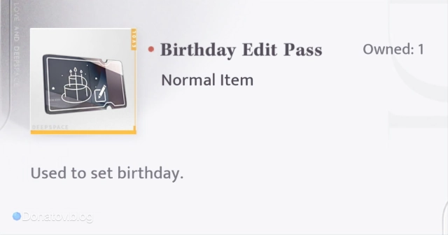 Валюта для изменения даты рождения