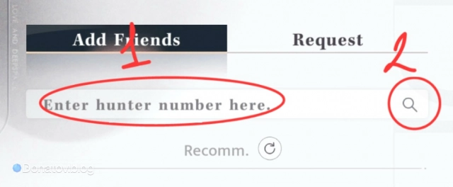 Ввод ID игрока Love and Deepspace и отправка заявки в друзья
