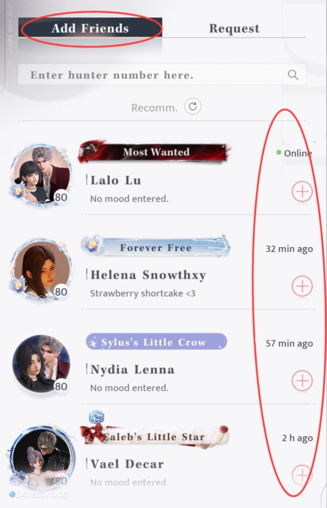 Отправка заявки рекомендованным друзьям