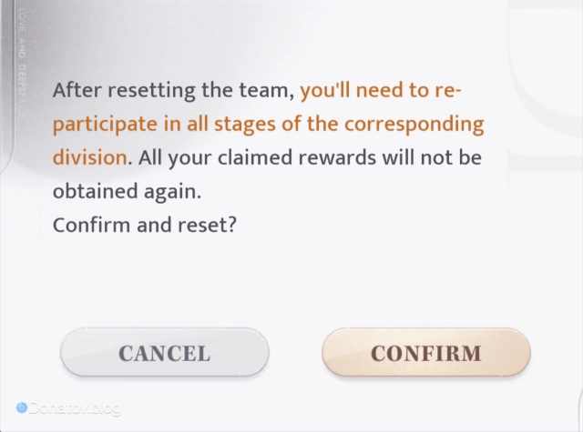 Предупреждение от игры о том, что сбросится прогресс звёзд