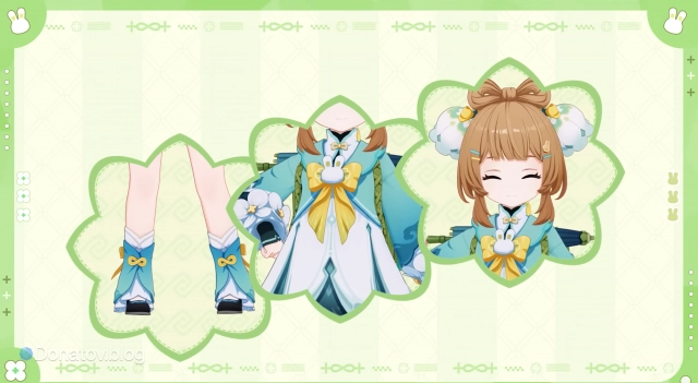 Основные детали скина «Бамбуковые грёзы в дождь» из превью костюма с официального ютуб канала игры