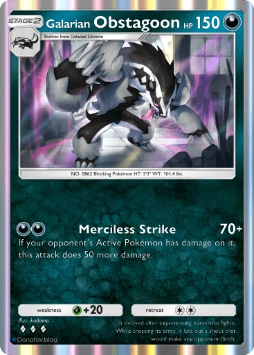 Карта Galarian Obstagoon из Pokemon TCG Pocket
