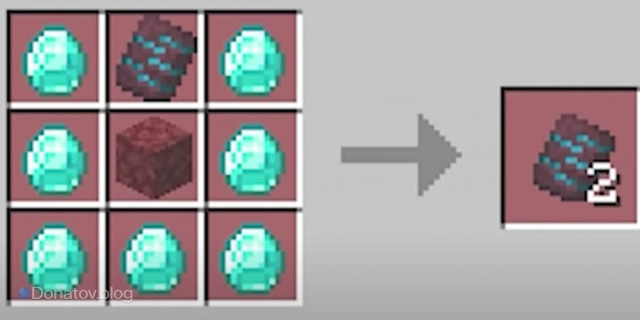 Рецепт крафта шаблона отделки в Minecraft