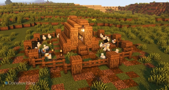 Красивая ферма куриц в Minecraft