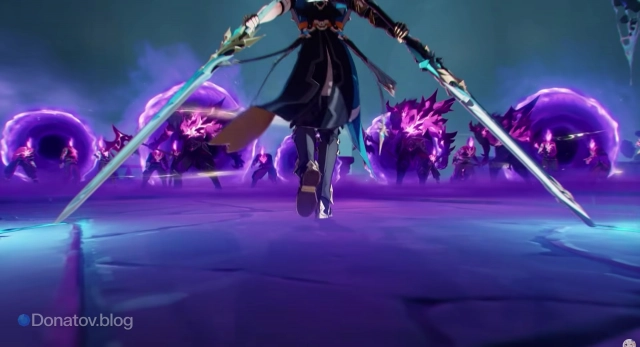 Боевые анимации Варки с парными мечами