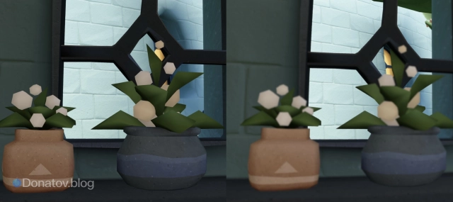 Один и тот же кадр с минимальным и максимальным размытием