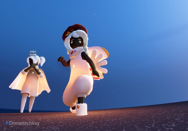 Два игрока общаются с помощью эмоций в Sky