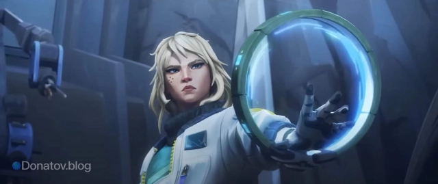 Иллюстрация агента Deadlock из синематика Valorant