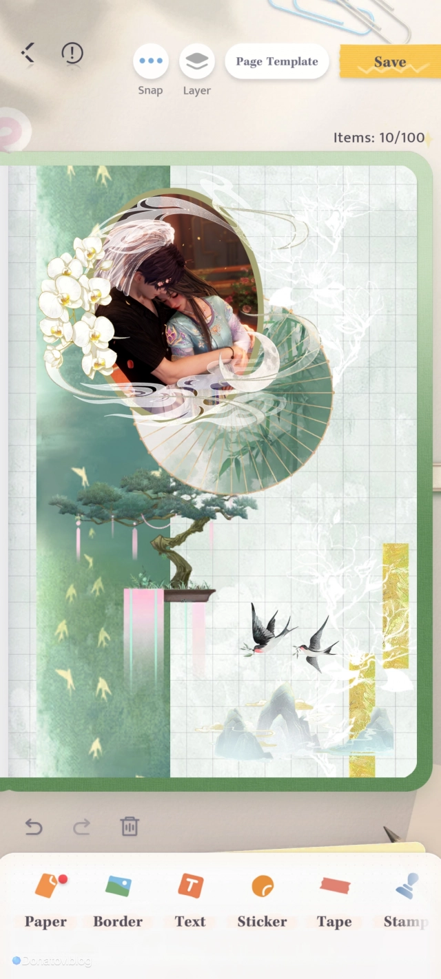 Одна из страниц журнала с элементами ивентового декора Splendor