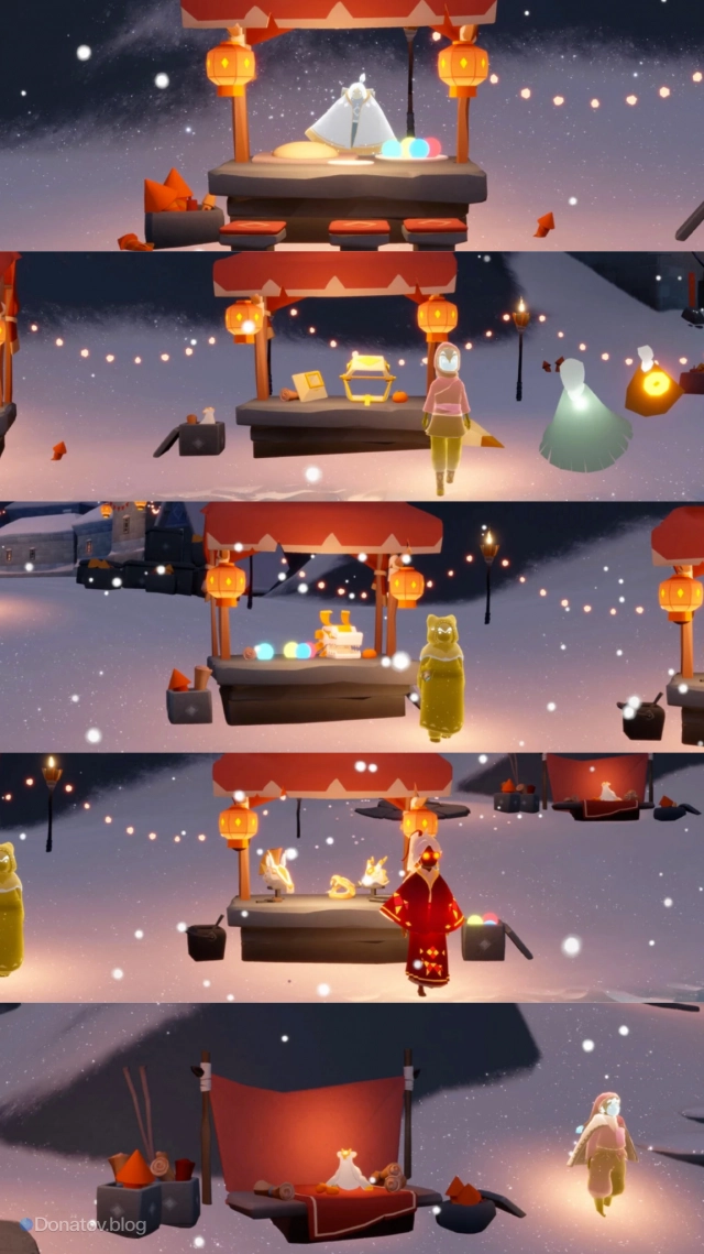 Праздничные прилавки разных духов в Деревушке Мечтаний