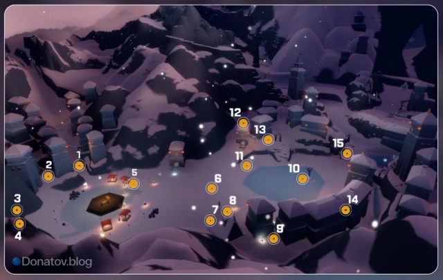 Карта всех пятнадцати ивентовых тикетов «Дней Фортуны»