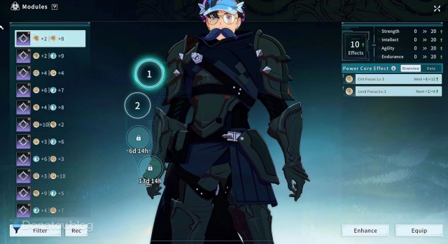 Меню модулей в Blue Protocol: Star Resonance