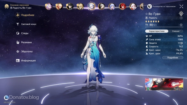 Яо Гуан с подходящими характеристиками