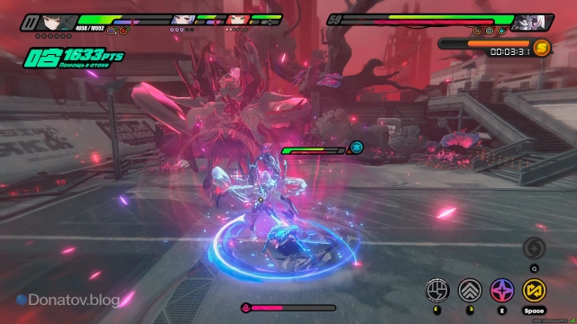 Момент призыва тени и подготовки врага к двойной атаке