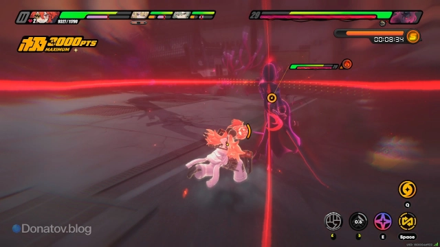 Первая атака босса после активации осквернённого щита