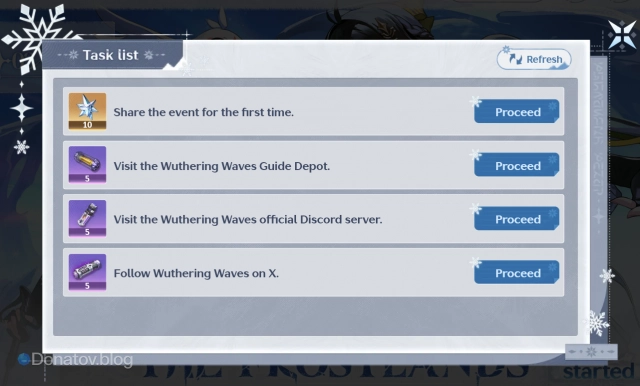 Дополнительные задания в новом веб-событии Veins of the Frostlands в Wuthering Waves