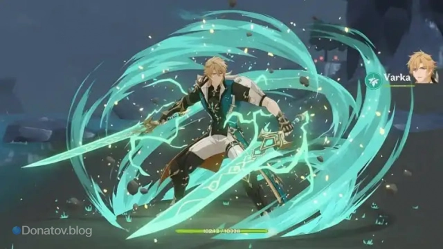 Варка в момент сражения в Genshin Impact