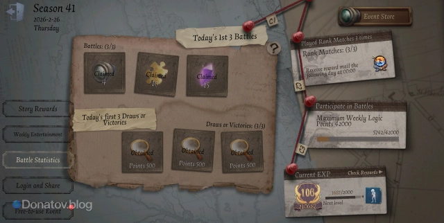 Battle Statistics в Identity V