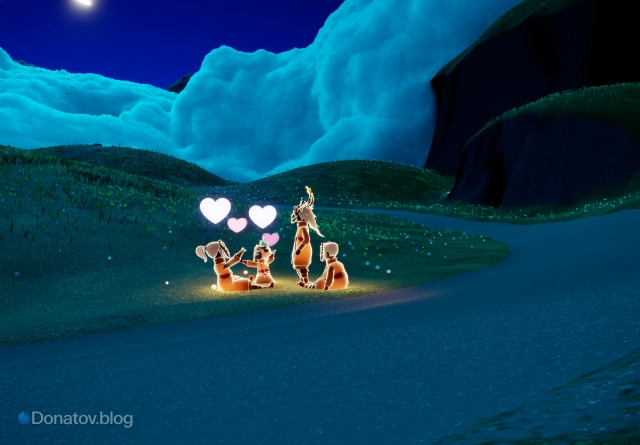 Группа игроков, использующих разные эмоции